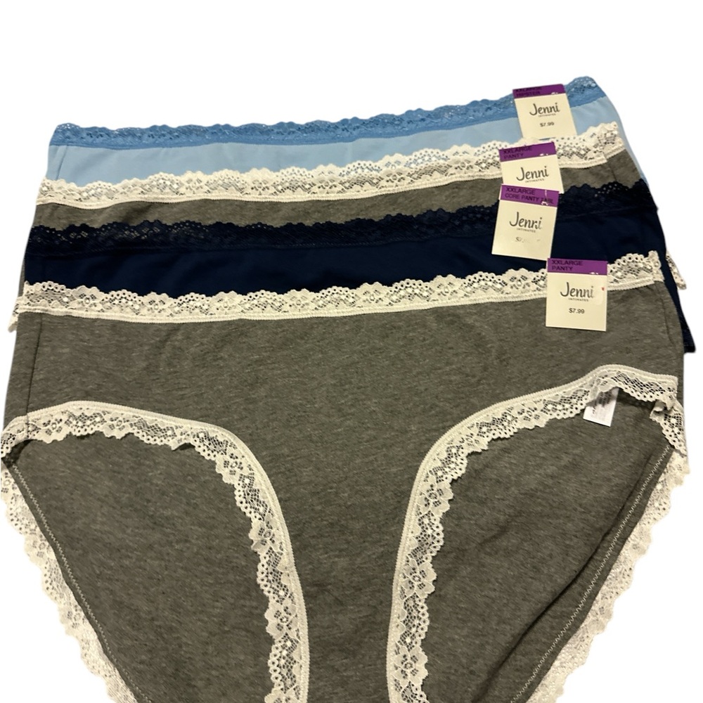 Jenni Gray and Blue Lace Trim Panties